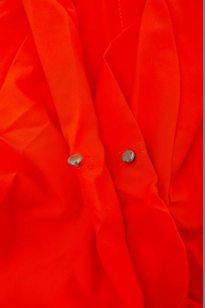 Купить Блуза классическая однотонная  -уценка, цвет оранжевый, 230R1110-U-43 - Фото №7