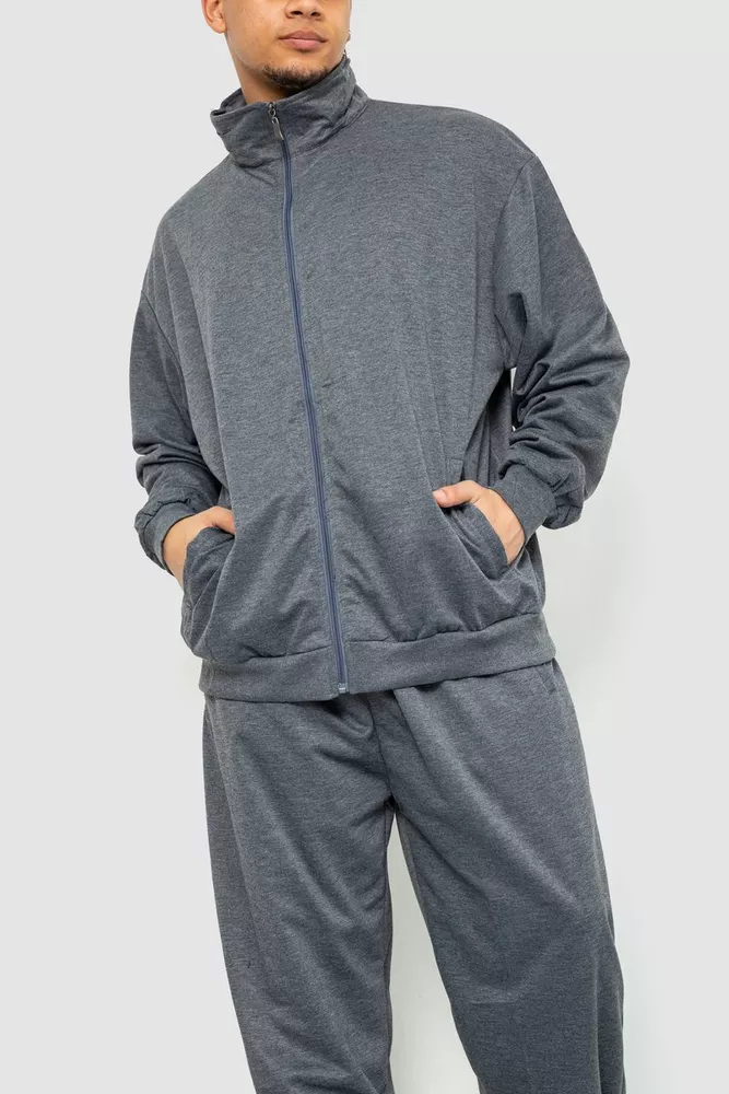 Купити Спорт чоловічий костюм, колір сірий, 244R978 - Фото №2