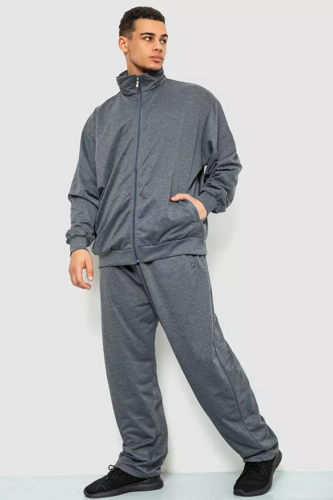 Купити Спорт чоловічий костюм, колір сірий, 244R978 - Фото №3