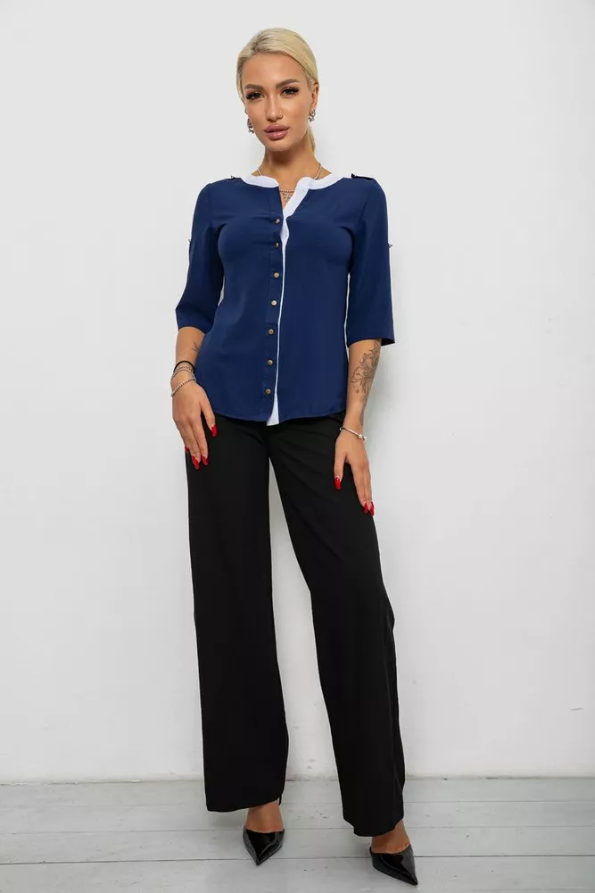 Купить Блуза классическая   -уценка, цвет синий, 230R111-U-16 - Фото №2