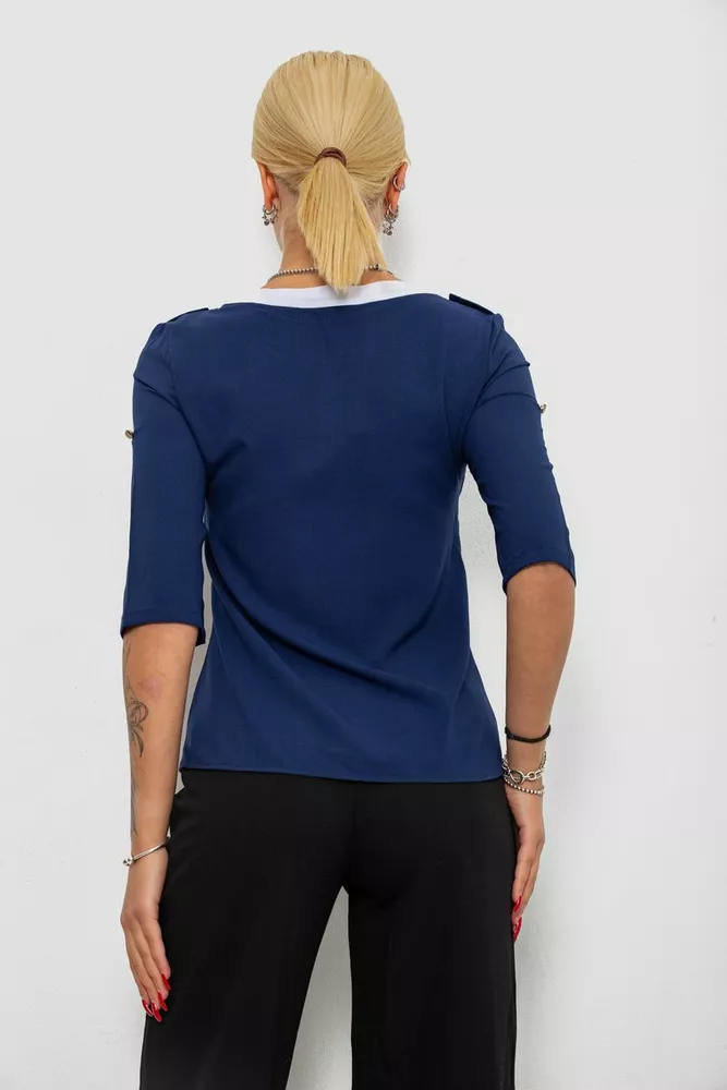 Купить Блуза классическая   -уценка, цвет синий, 230R111-U-16 - Фото №4