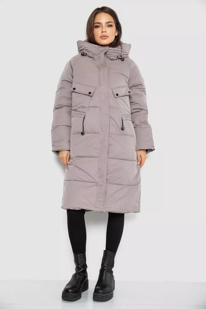 Купить Пуховик женский удлиненный, цвет мокко, 243R2303 - Фото №2