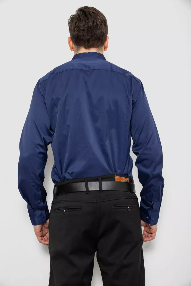 Купити Сорочка чоловіча однотонна, колір темно-синій, 186R6917 - Фото №4