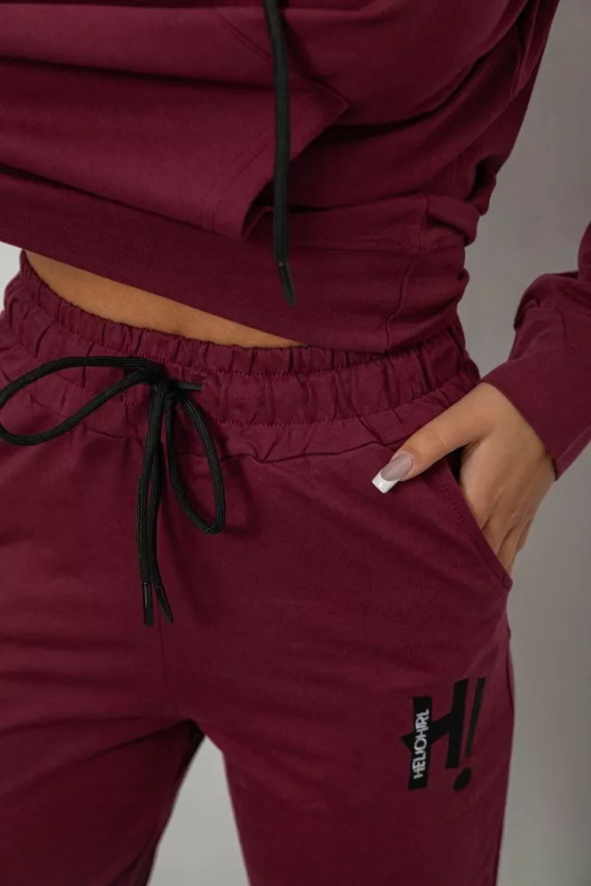 Купити Спортивний костюм жіночий двонитка  уцінка, колір сливовий, 214R1419-003-U-18 - Фото №5