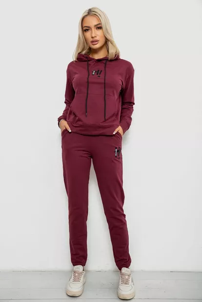 Спортивний костюм жіночий двонитка  уцінка, колір сливовий, 214R1419-003-U-18