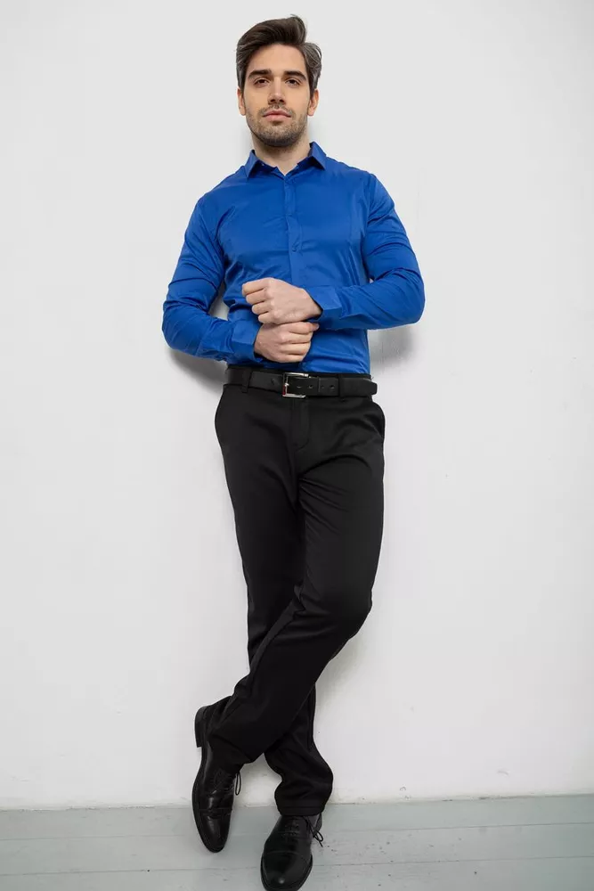 Купить Рубашка мужская однотонная, цвет электрик, 186R6917 - Фото №2