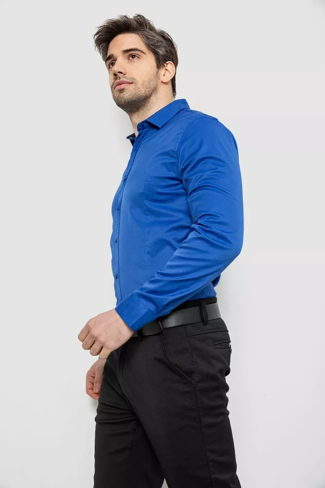 Купить Рубашка мужская однотонная, цвет электрик, 186R6917 - Фото №3