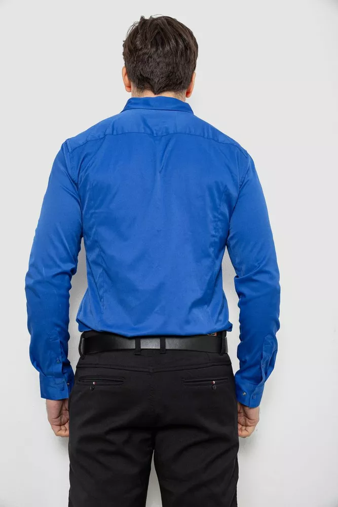 Купить Рубашка мужская однотонная, цвет электрик, 186R6917 - Фото №4