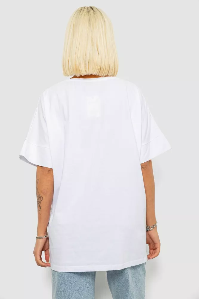 Купить Футболка женская с принтом, цвет белый, 244R4010 - Фото №4