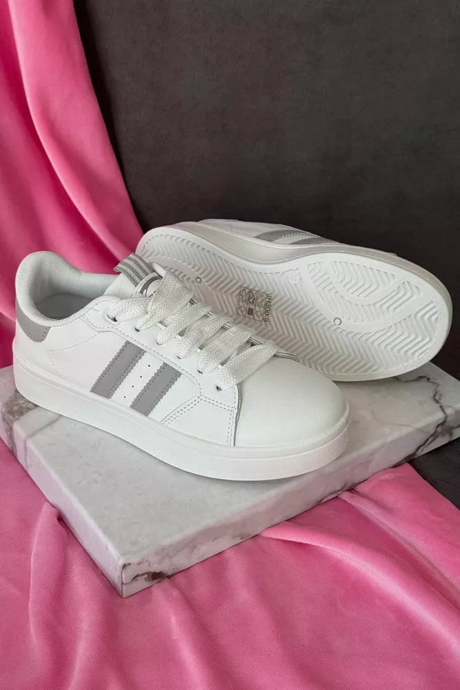 Купити Кросівки жіночі екошкіра, колір білий, 248RJH300-9 оптом - Фото №1