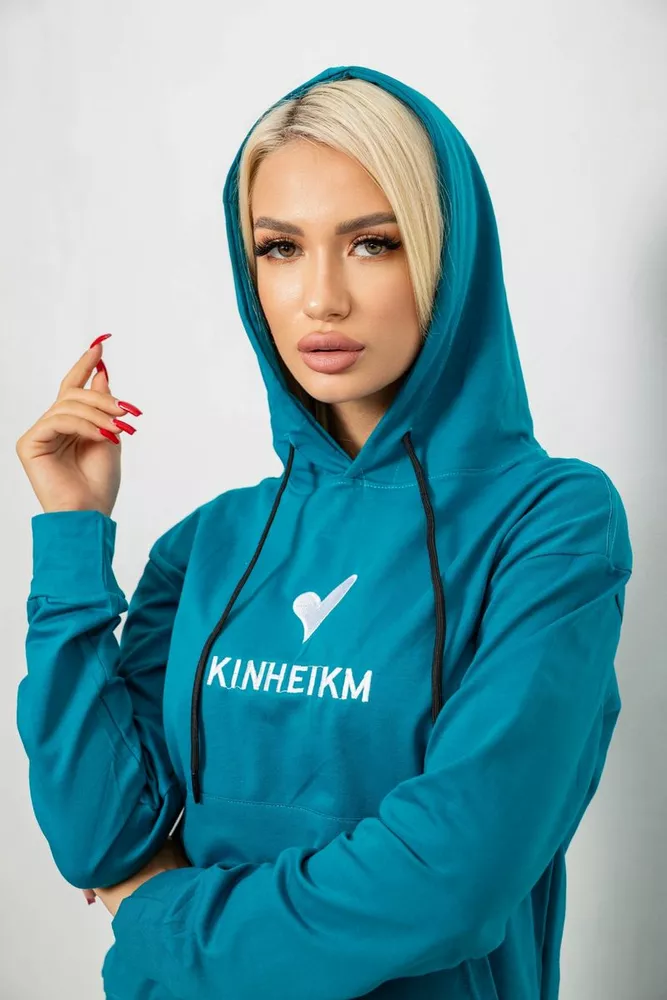 Купить Спортивный костюм женский двухнитка  -уценка, цвет бирюзовый, 214R1419-007-U-21 - Фото №7