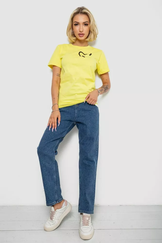 Купить Футболка женская с принтом  -уценка, цвет желтый, 238R57384-1-U-6 - Фото №2