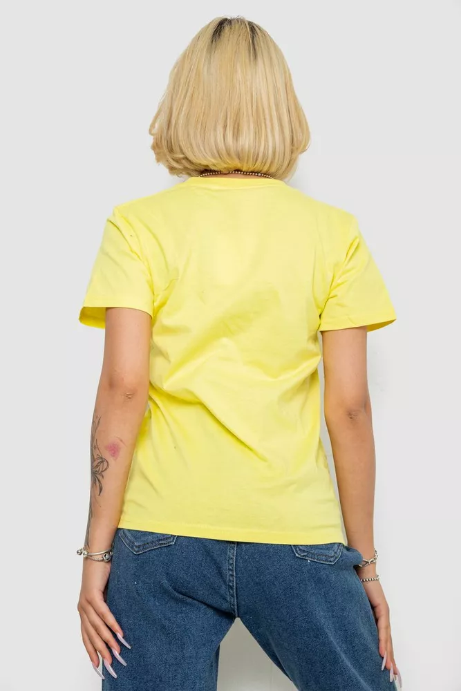 Купить Футболка женская с принтом  -уценка, цвет желтый, 238R57384-1-U-6 - Фото №4