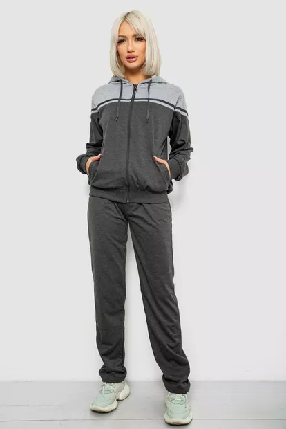 Спортивний костюм жіночий двонитка, колір сірий, 244R9126