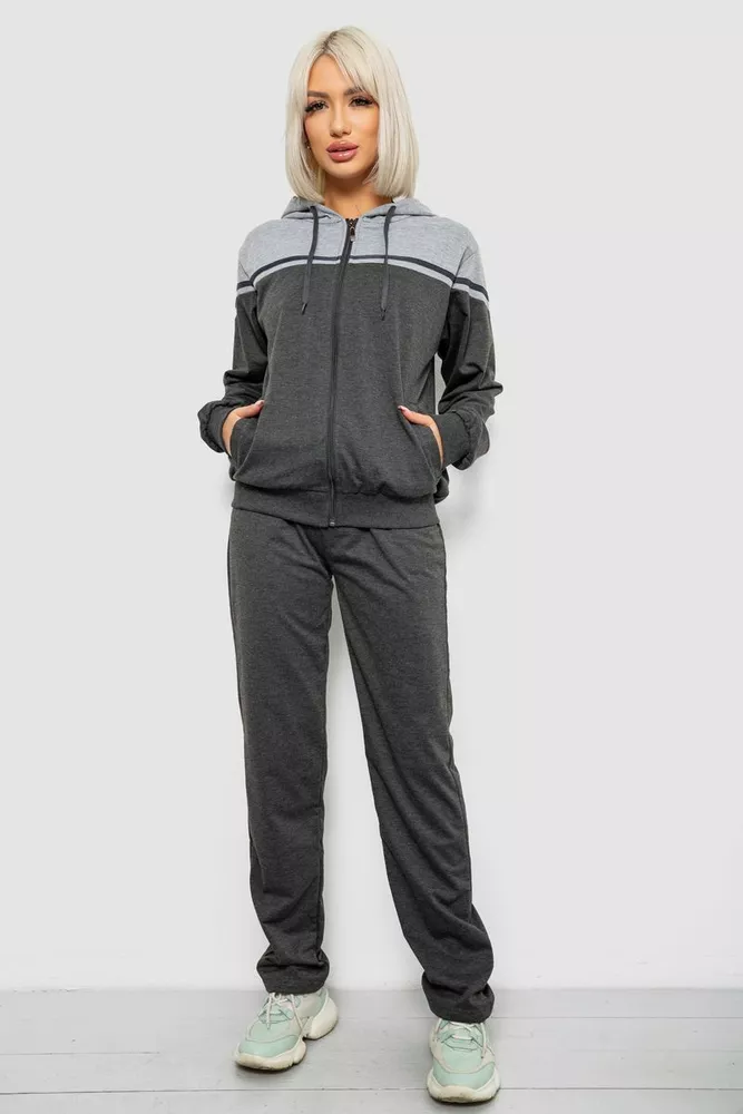 Купити Спортивний костюм жіночий двонитка, колір сірий, 244R9126 - Фото №1