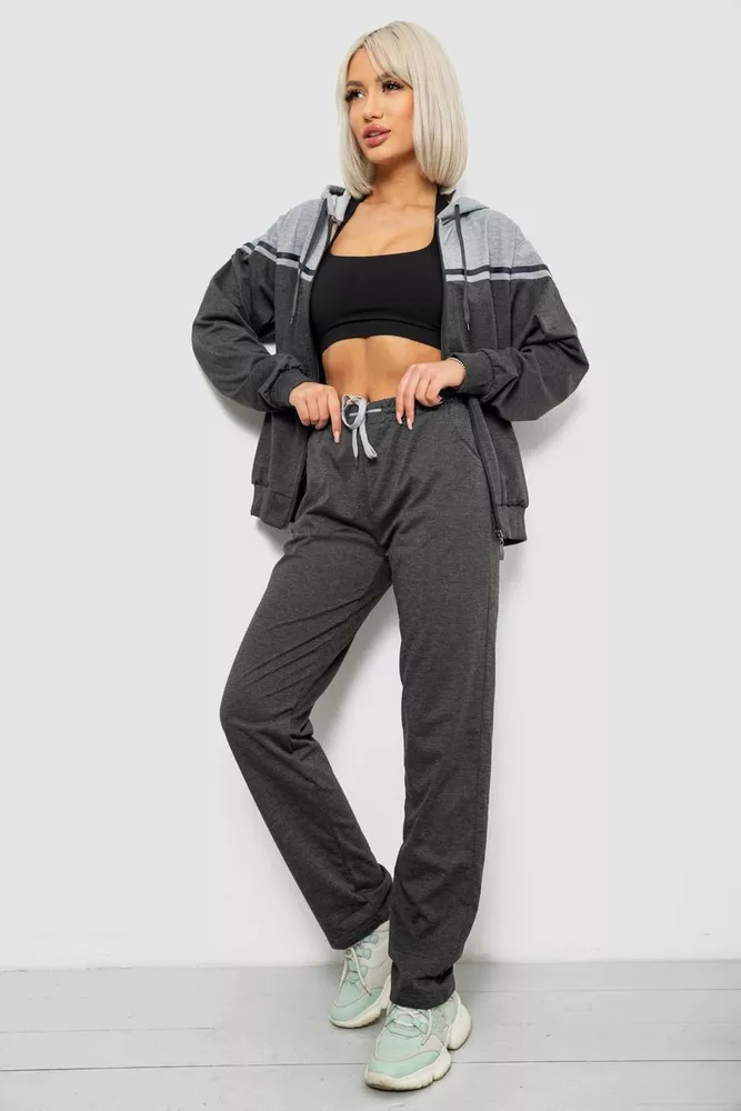 Купити Спортивний костюм жіночий двонитка, колір сірий, 244R9126 - Фото №3