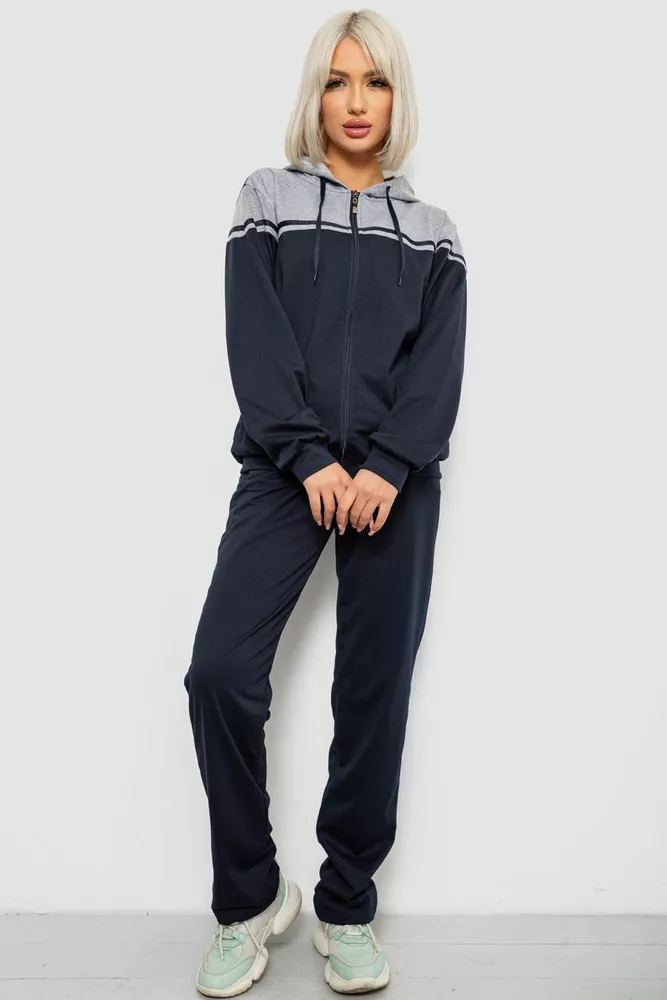 Купити Спортивний костюм жіночий двонитка, колір синій, 244R9126 - Фото №1