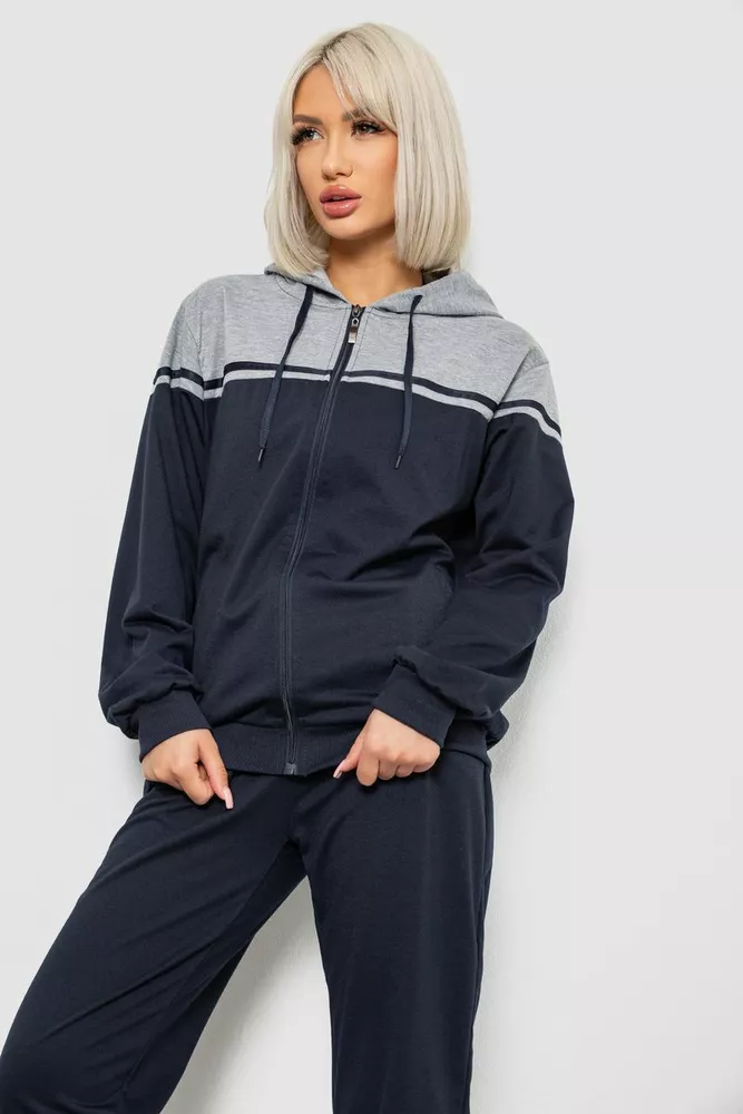 Купити Спортивний костюм жіночий двонитка, колір синій, 244R9126 - Фото №2