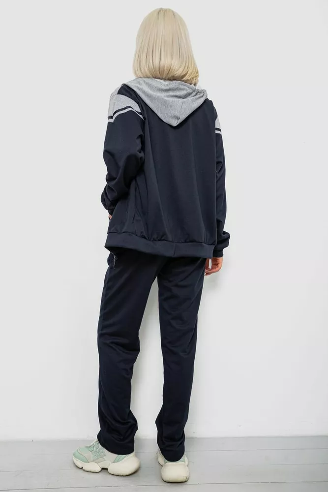 Купити Спортивний костюм жіночий двонитка, колір синій, 244R9126 - Фото №4