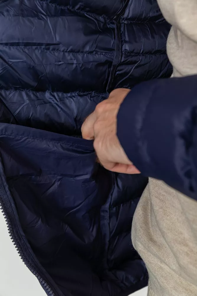 Купити Куртка чоловіча демісезонна з капюшоном, колір синій, 129R11002 - Фото №7