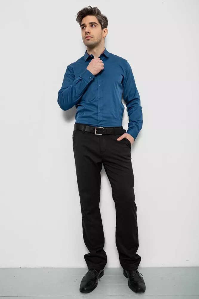 Купить Рубашка мужская однотонная, цвет синий, 186R6917 - Фото №2