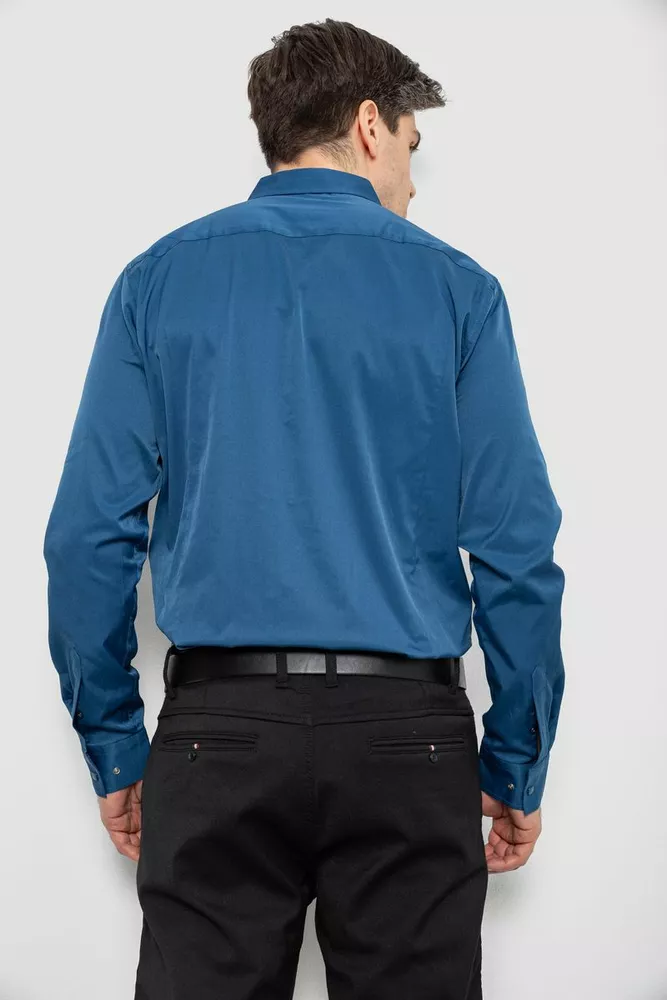 Купить Рубашка мужская однотонная, цвет синий, 186R6917 - Фото №4