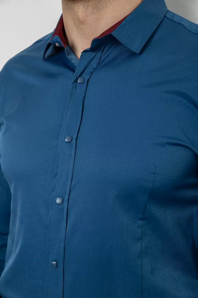 Купить Рубашка мужская однотонная, цвет синий, 186R6917 - Фото №5