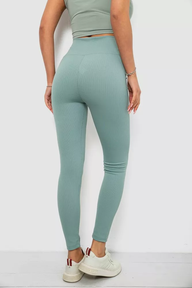 Купить Лосины женские однотонные в рубчик, цвет темно-оливковый, 214RU200 - Фото №4