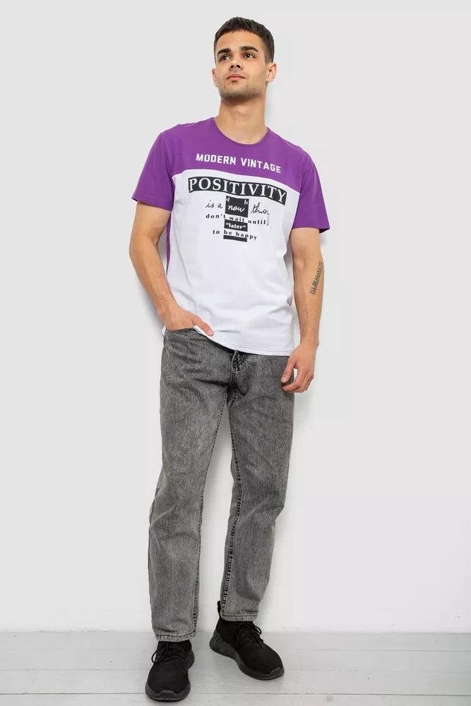 Купити Футболка чоловіча з принтом, колір фіолетовий, 244R4797 - Фото №2