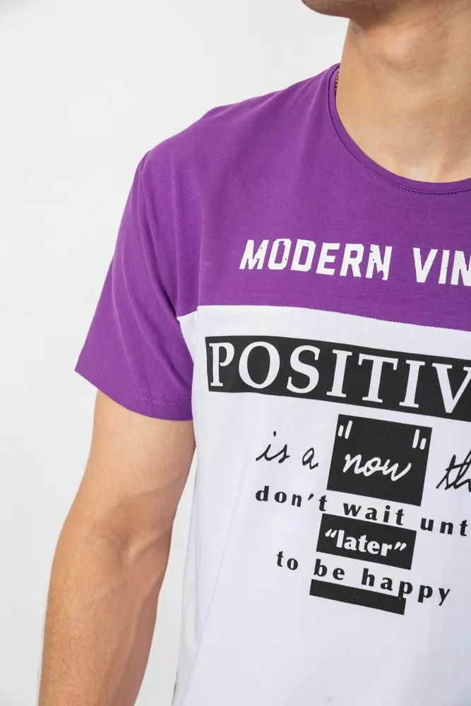 Купити Футболка чоловіча з принтом, колір фіолетовий, 244R4797 - Фото №5