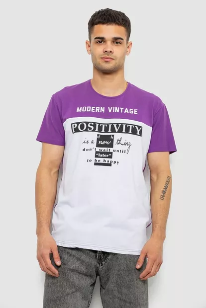 Футболка чоловіча з принтом, колір фіолетовий, 244R4797