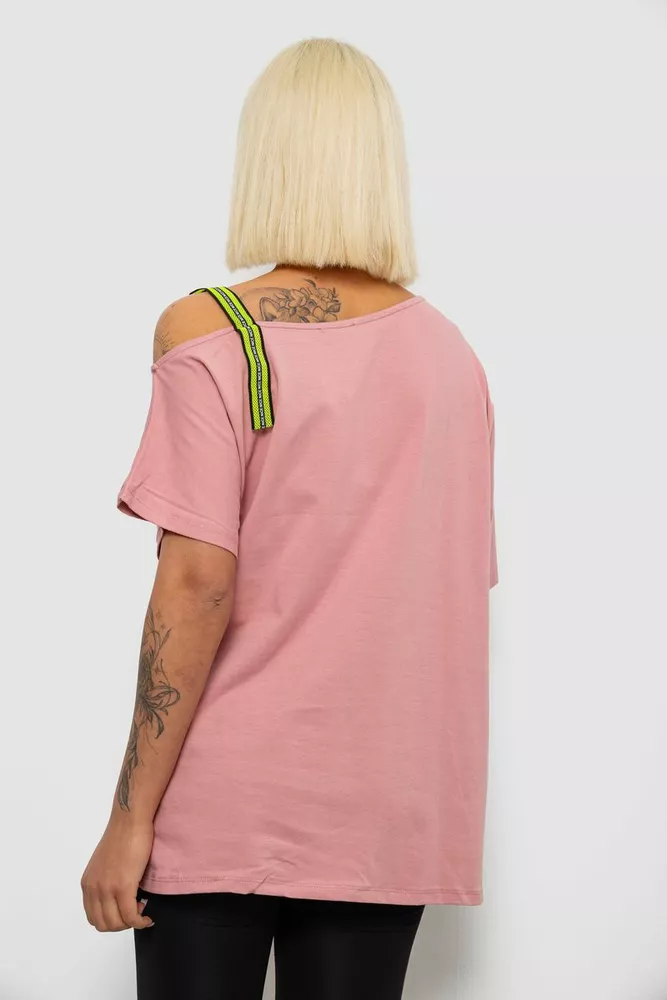Купить Футболка женская с принтом, цвет пудровый, 244R2158 - Фото №4