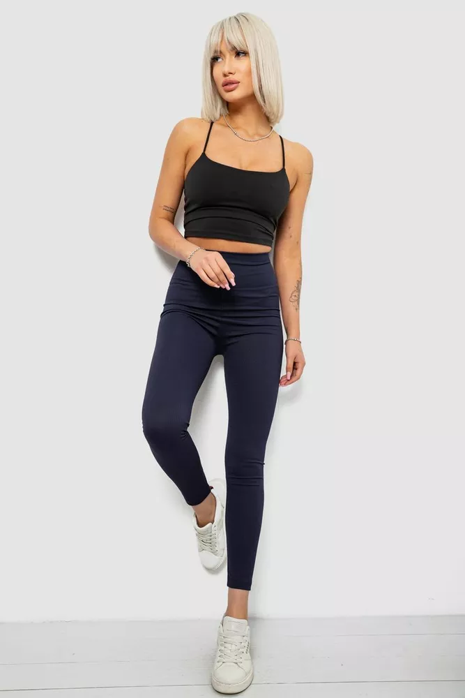 Купить Лосины женские однотонные в рубчик, цвет чернильный, 214RU200 - Фото №2