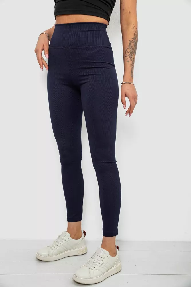 Купить Лосины женские однотонные в рубчик, цвет чернильный, 214RU200 - Фото №3