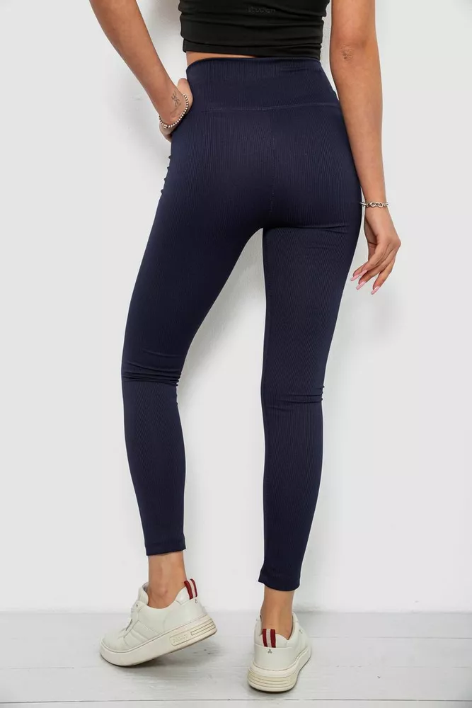 Купить Лосины женские однотонные в рубчик, цвет чернильный, 214RU200 - Фото №4