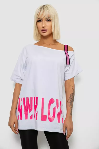 Футболка женская с принтом, цвет белый, 244R2158