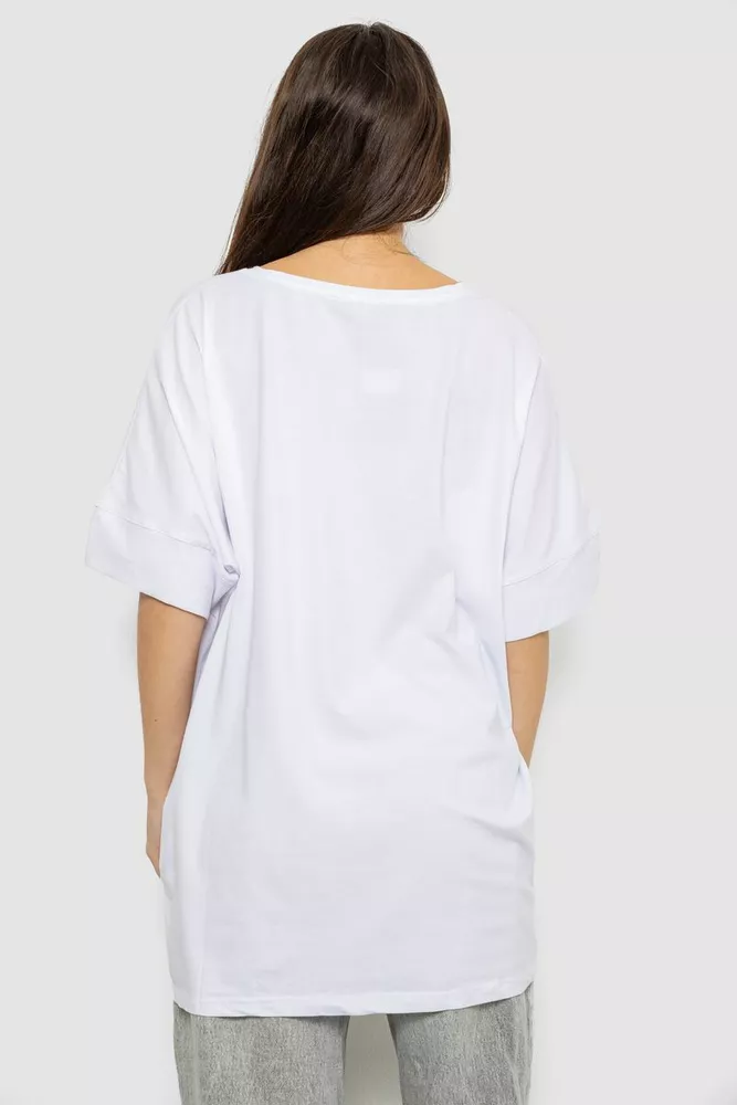 Купить Футболка женская с принтом, цвет белый, 244R4002-2 - Фото №4