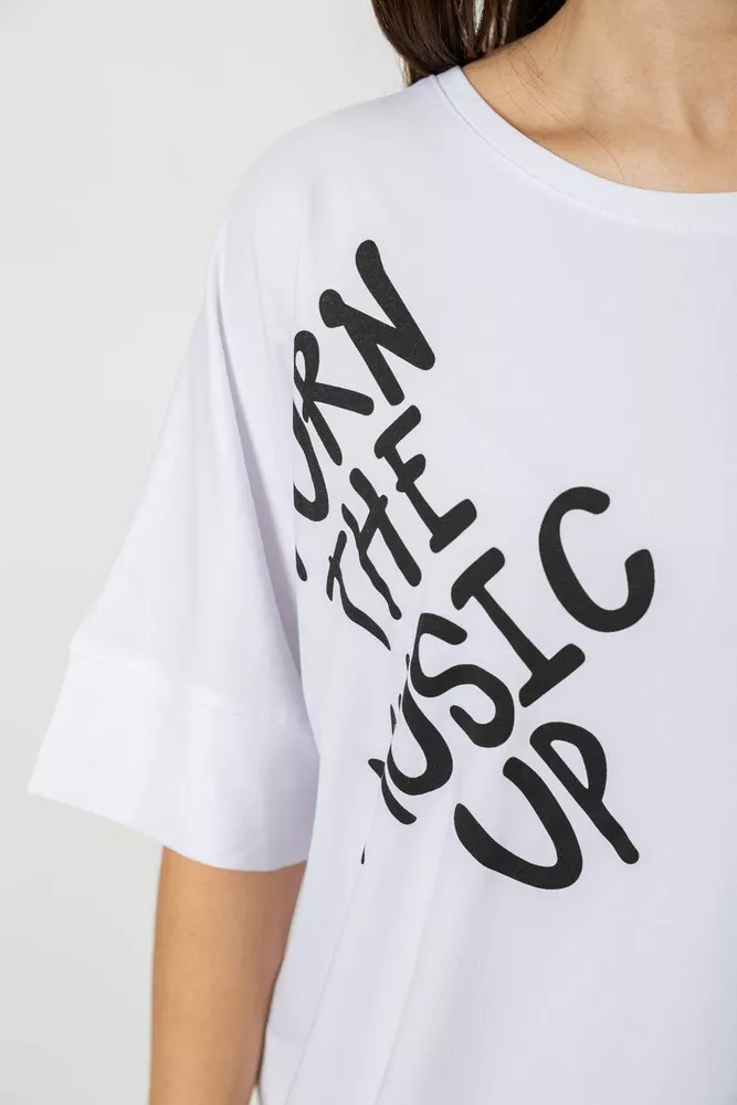 Купить Футболка женская с принтом, цвет белый, 244R4002-2 - Фото №5