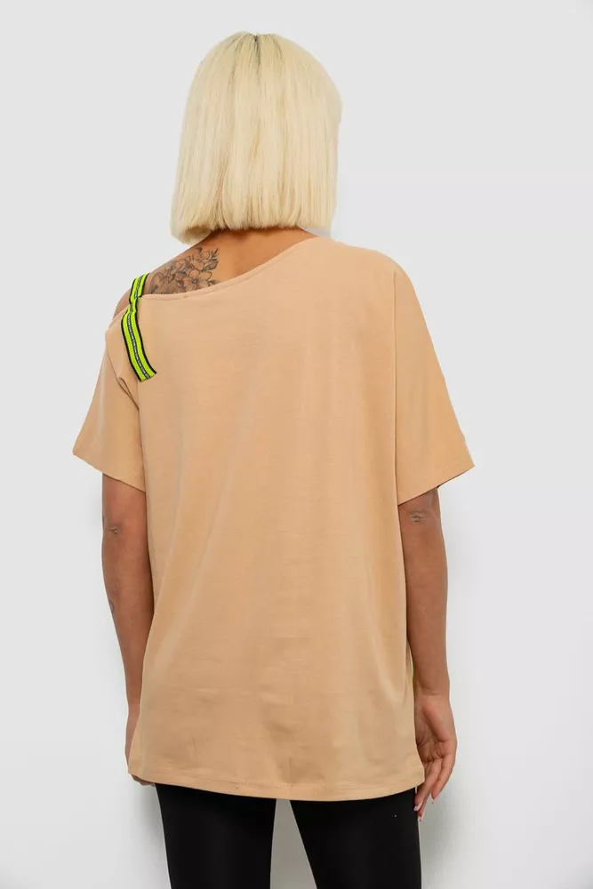 Купити Футболка жіноча з принтом, колір бежевий, 244R2158 - Фото №4