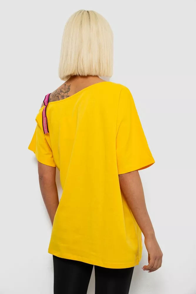 Купить Футболка женская с принтом, цвет желтый, 244R2158 - Фото №4