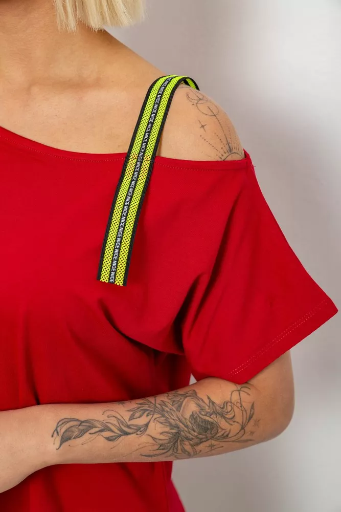 Купить Футболка женская с принтом, цвет красный, 244R2158 - Фото №5