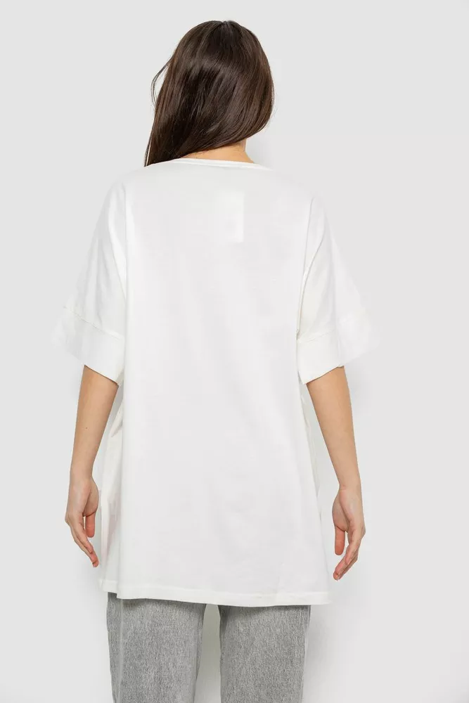 Купить Футболка женская с принтом, цвет молочный, 244R4002-2 - Фото №4