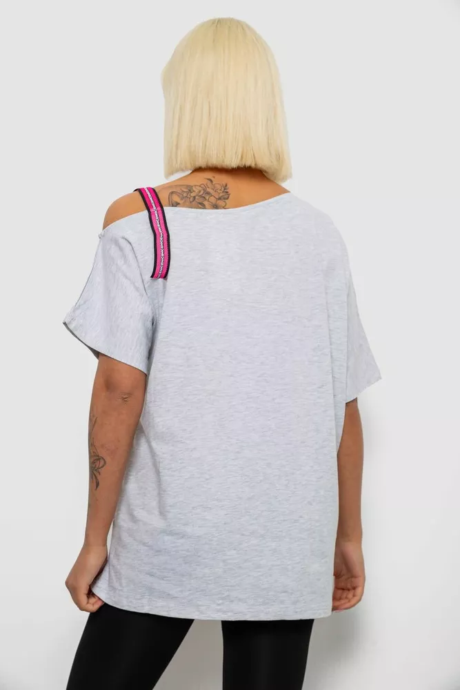 Купить Футболка женская с принтом, цвет серый, 244R2158 - Фото №4