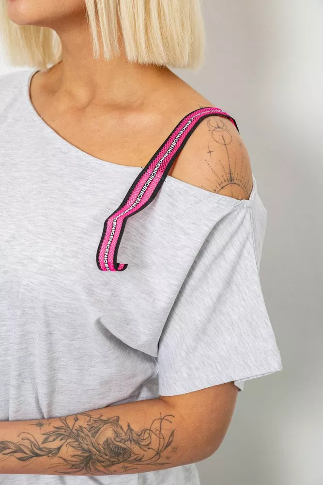 Купить Футболка женская с принтом, цвет серый, 244R2158 - Фото №5