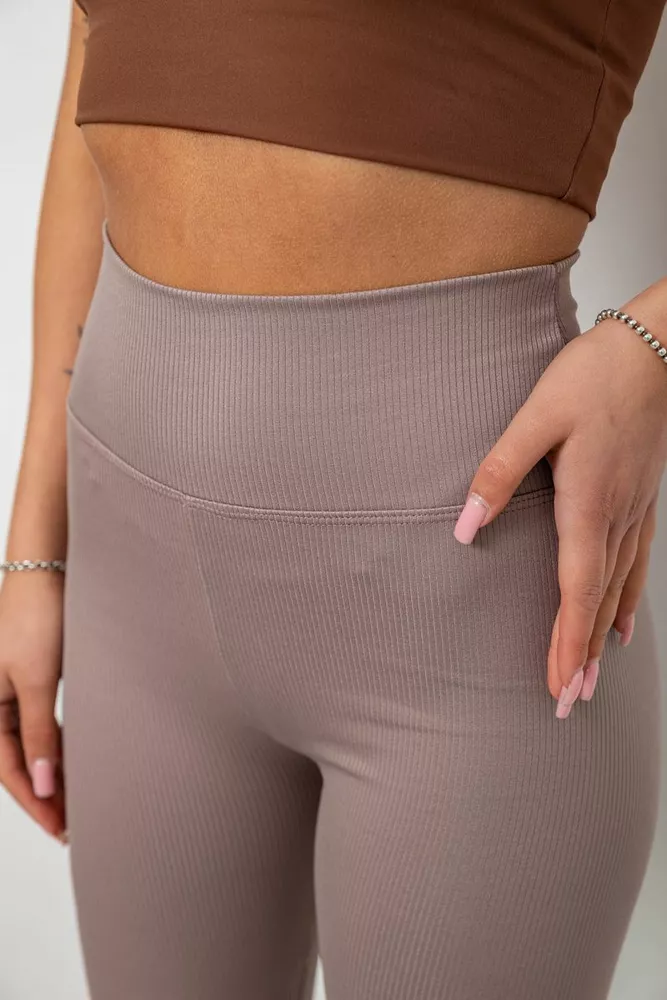 Купить Лосины женские однотонные в рубчик, цвет мокко, 214RU200 - Фото №5