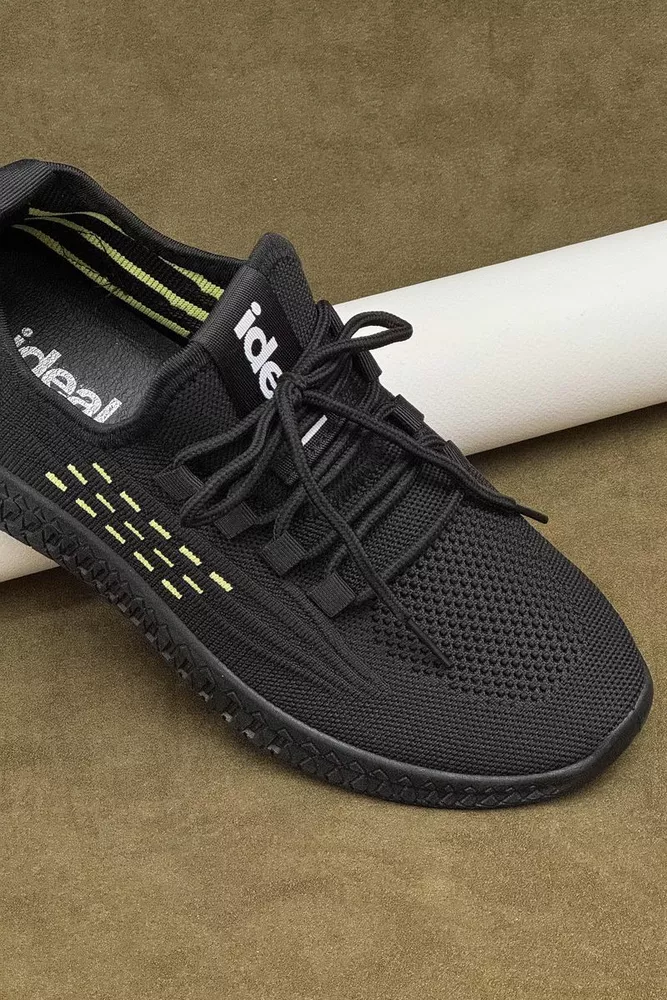 Купити Кросівки чоловічі текстиль, колір чорно-жовтий, 243RF58-1 оптом - Фото №2