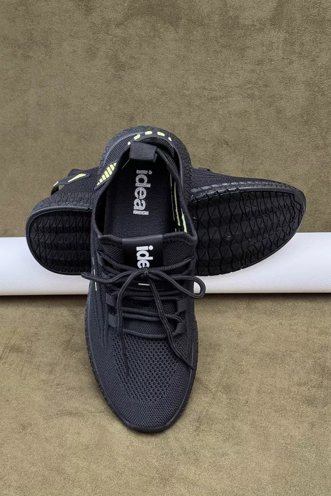 Купити Кросівки чоловічі текстиль, колір чорно-жовтий, 243RF58-1 оптом - Фото №3