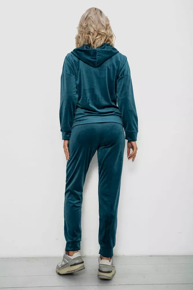 Купити Спортивний костюм жіночий велюровий, колір смарагдовий, 257R4119 оптом - Фото №4