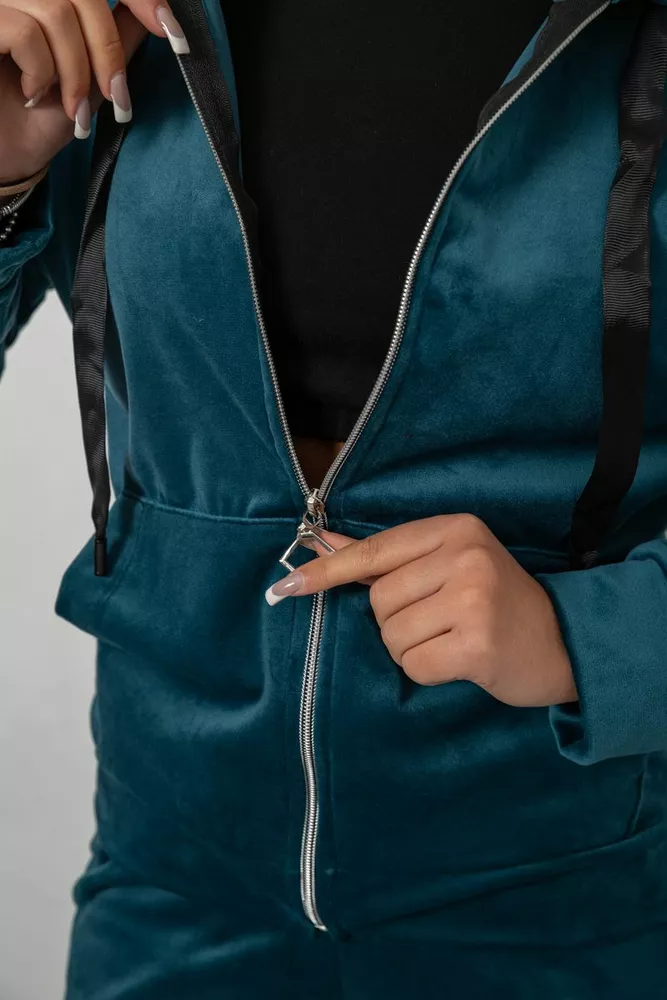 Купити Спортивний костюм жіночий велюровий, колір смарагдовий, 257R4119 оптом - Фото №5