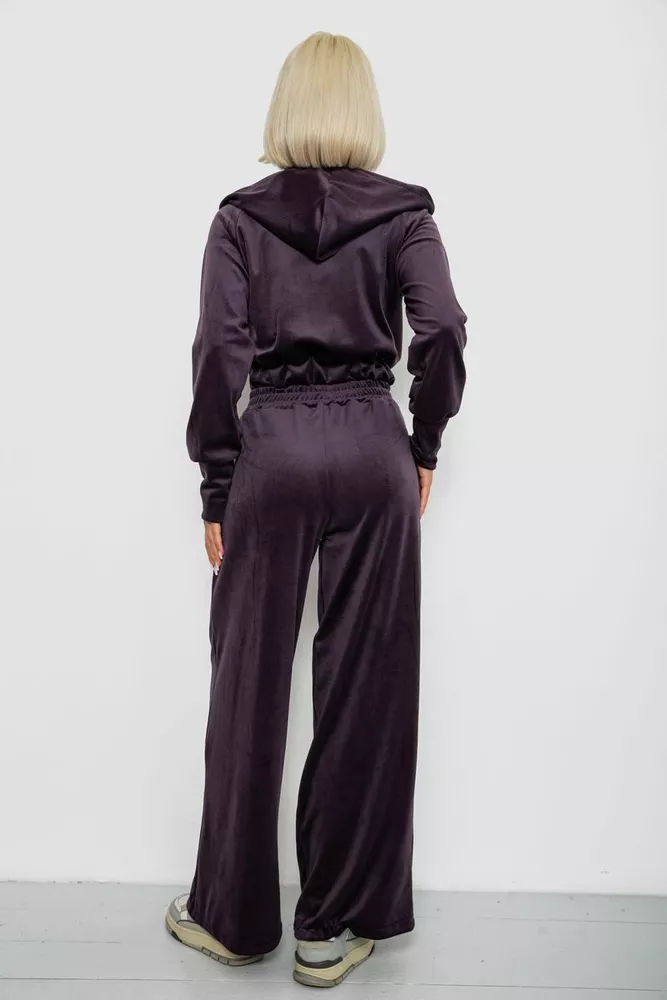 Купить Спортивный костюм женский велюровый, цвет темно-сливовый, 257R4125 - Фото №4